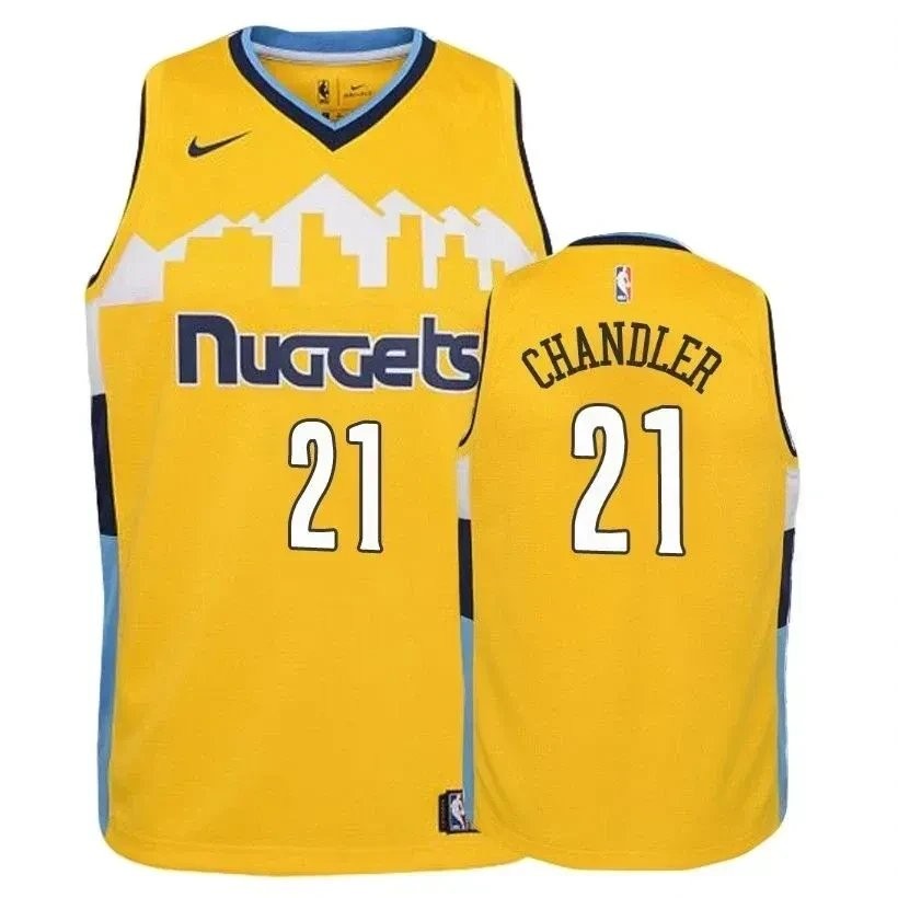 Youth Nuggets Wilson Chandler 21 State Yellow Basketball Jersey Unisex S-3XL