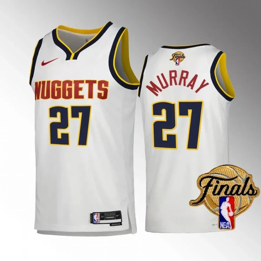 Jamal Murray 27 Denver Nuggets 2023 NBA Finals Champions Edition Jersey White
