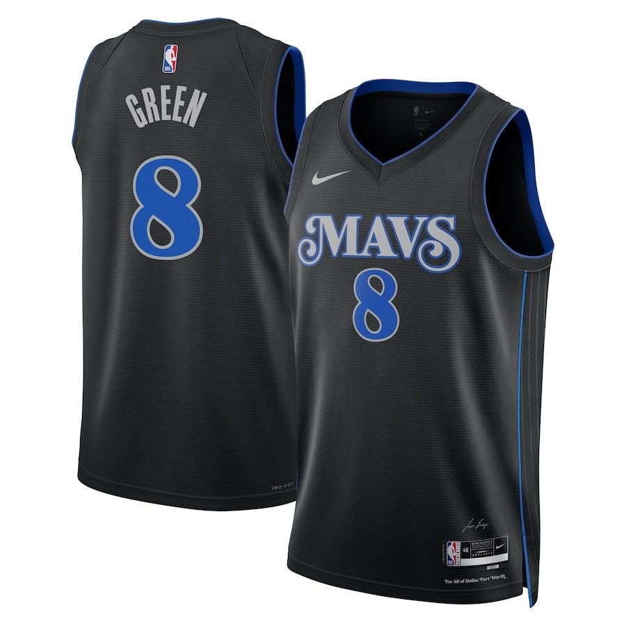 Josh Green 8 Dallas Mavericks 2023/24 City Edition Swingman Jersey Black Multicolor