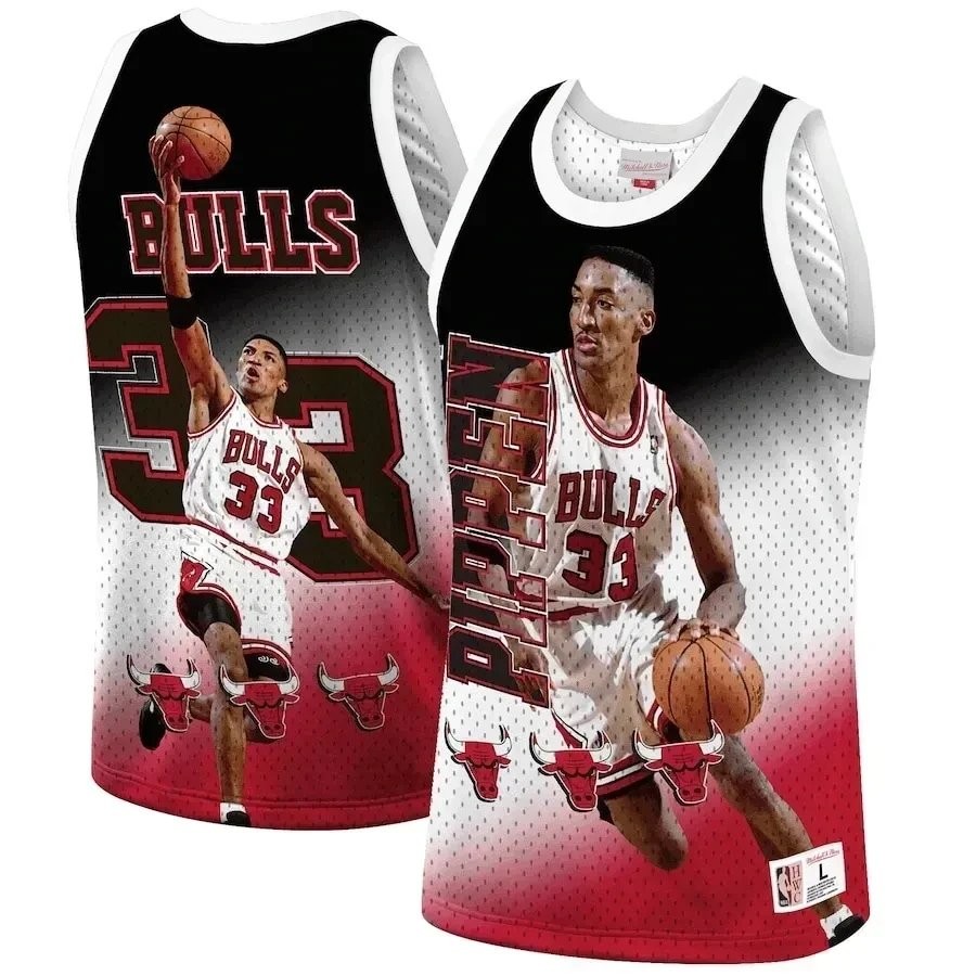 Scottie Pippen Chicago Bulls Mitchell & Ness Behind The Back Tank Top Red Jersey Unisex