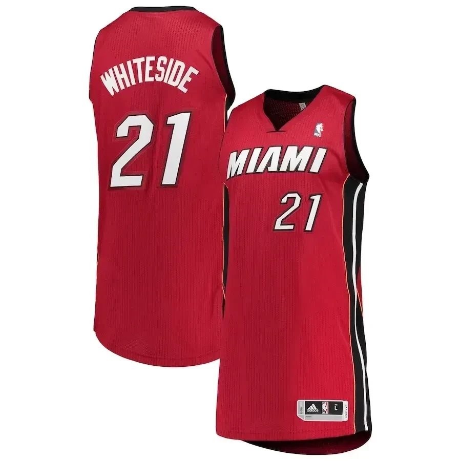 Hassan Whiteside Miami Heat Finished Jersey Red Multicolor Unisex Adult Sizes S-3XL