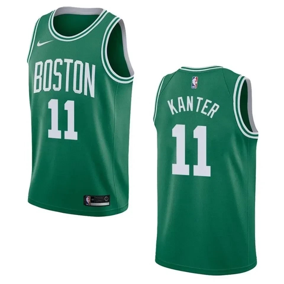 Men's Boston Celtics Enes Kanter #11 Icon Swingman Jersey Green Multi Color