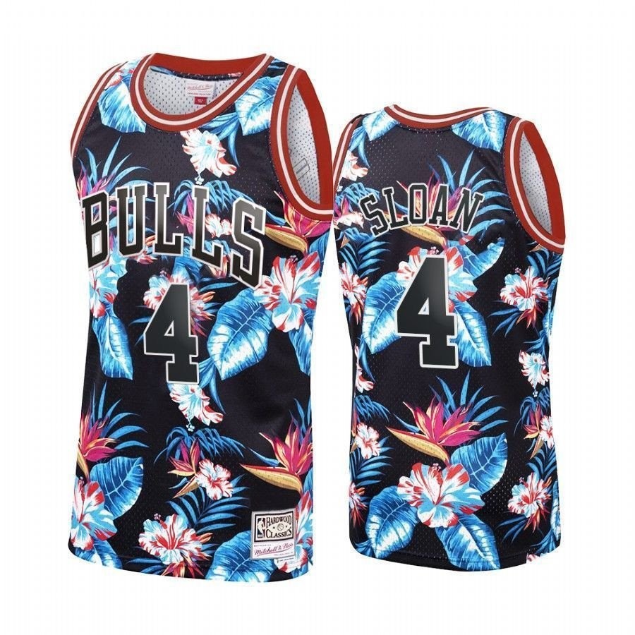 Men's Jerry Sloan Respect Black Floral Fashion Jersey S-3XL