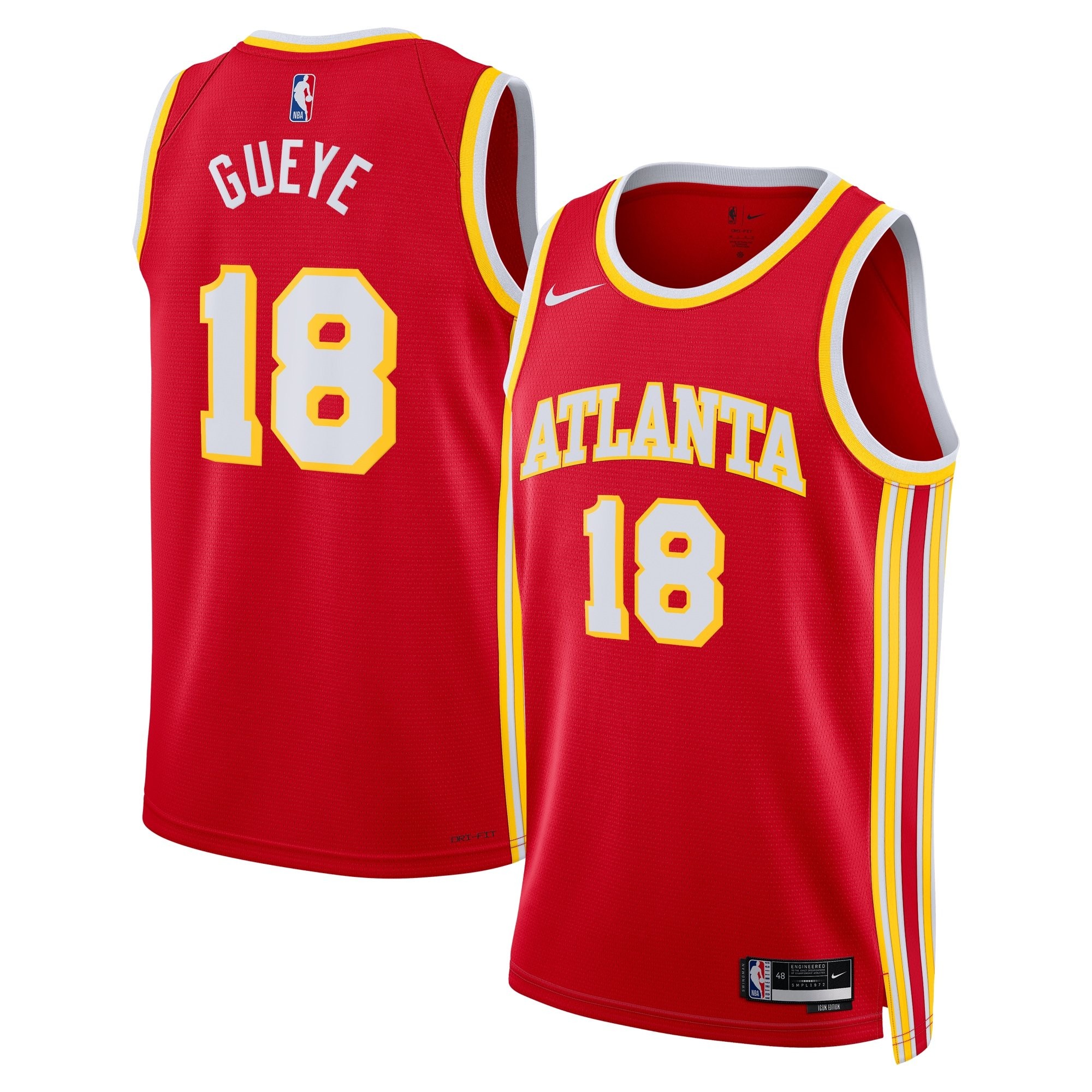Atlanta Hawks Icon Edition Swingman Jersey Red Mouhamed Gueye Unisex