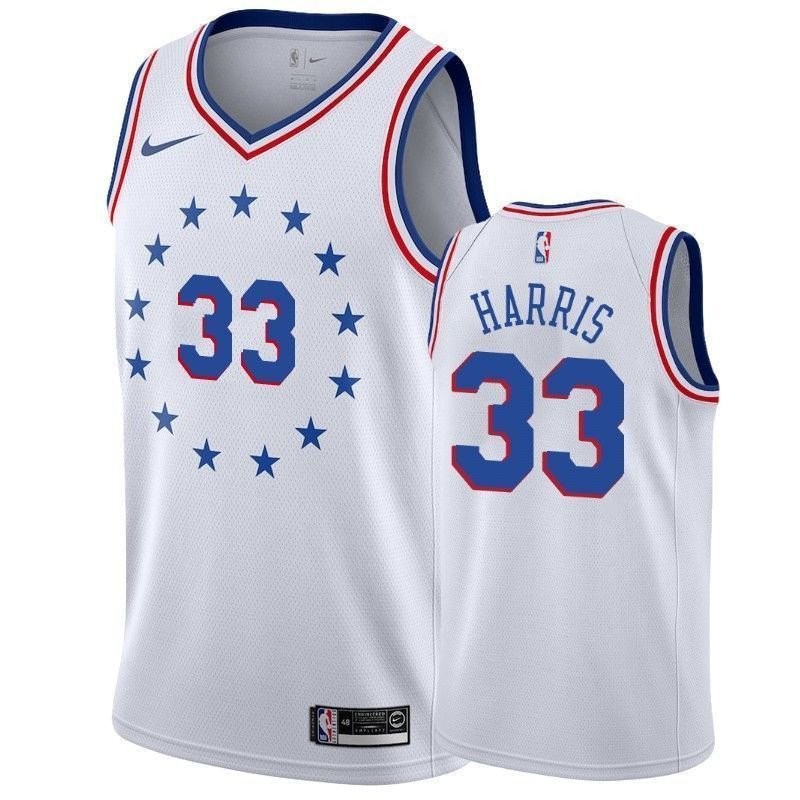 Men's Tobias Harris 33 Earned White 76ers Jersey - Breathable Polyester Athletic Wear S-3XL