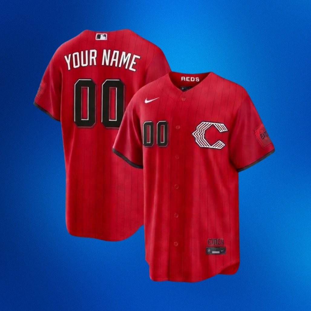Custom Name and Number Cincinnati Reds 2026 City Connect Stadium Baseball Jersey
