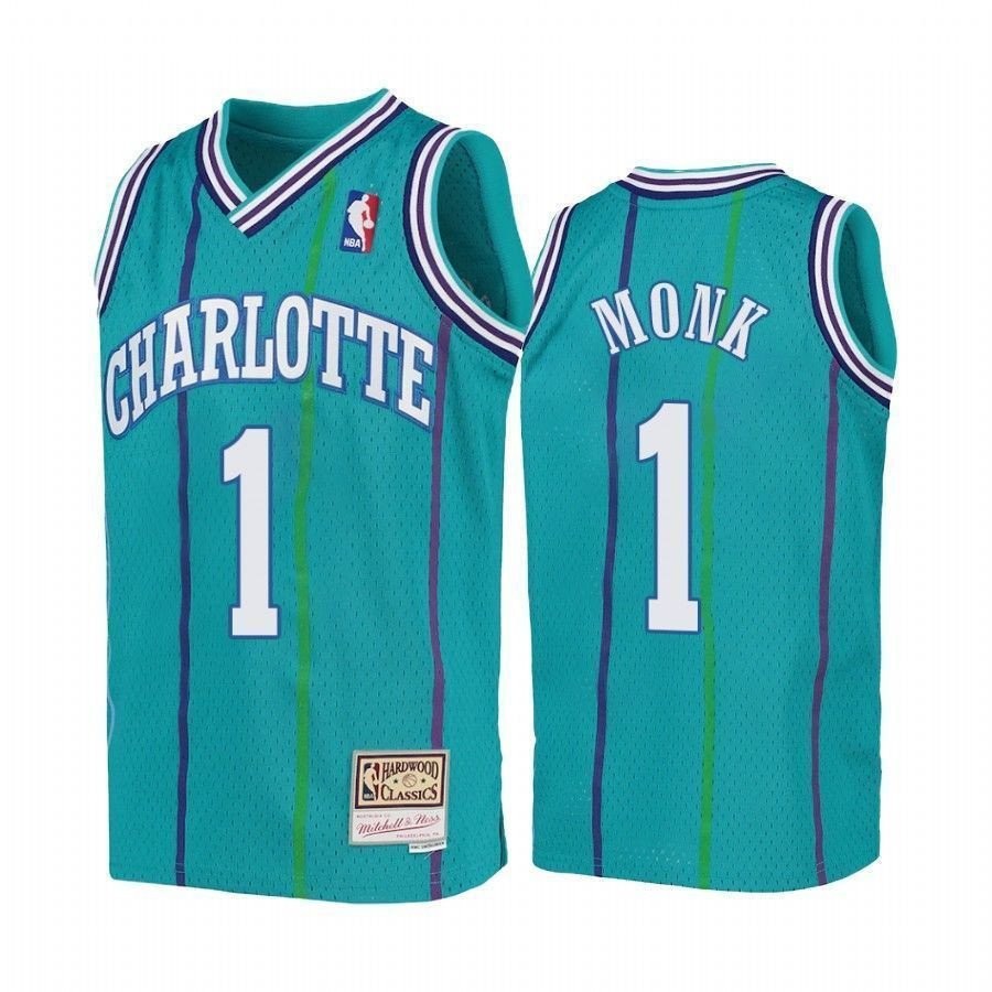 Youth Malik Monk Charlotte Hornets Teal Hardwood Classics Jersey - Unisex