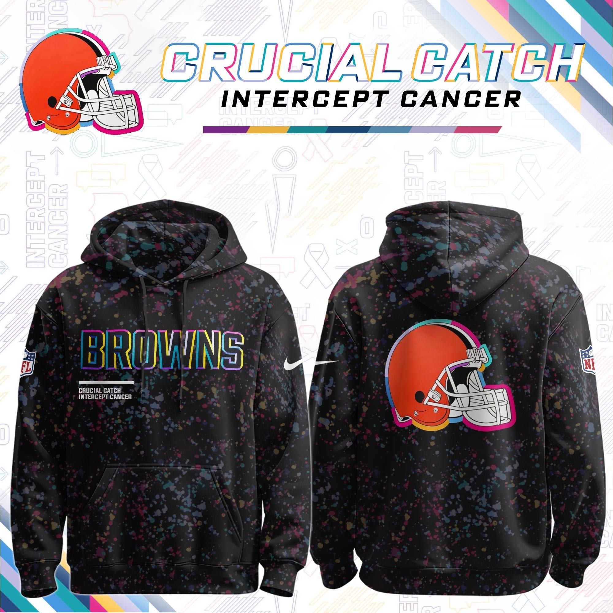 Musemora - Men's Cleveland Browns Hoodie - Game Day Football