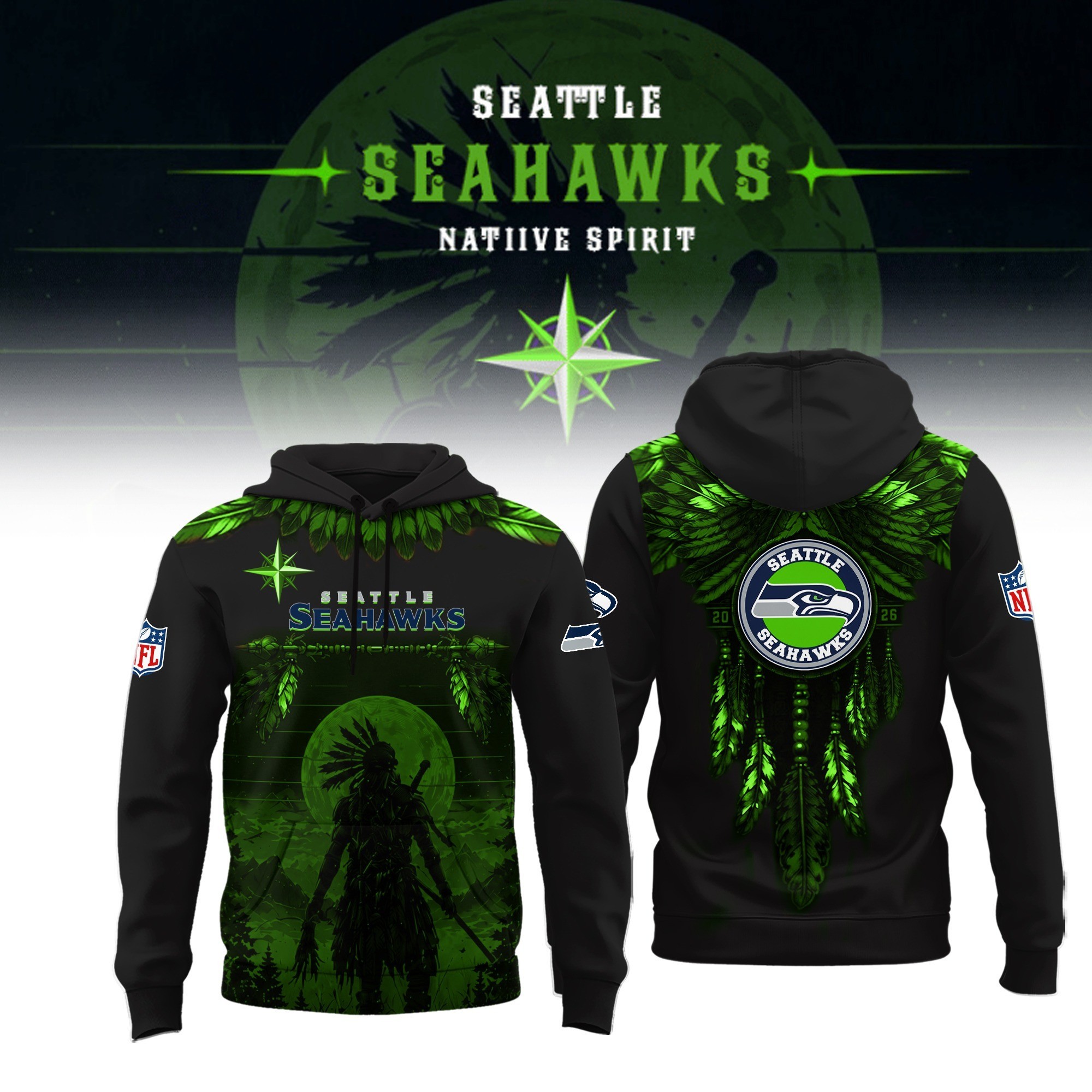 Musemora - Unisex Seattle Seahawks Hoodie - Football