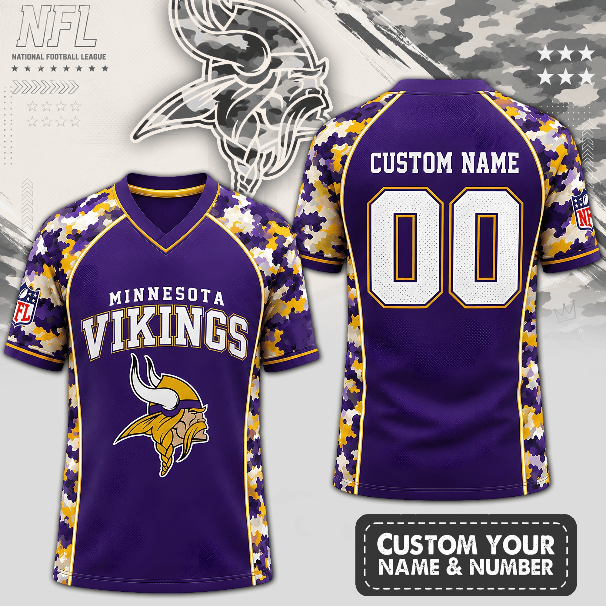 Musemora - Unisex Minnesota Vikings Jersey - Game Day Football