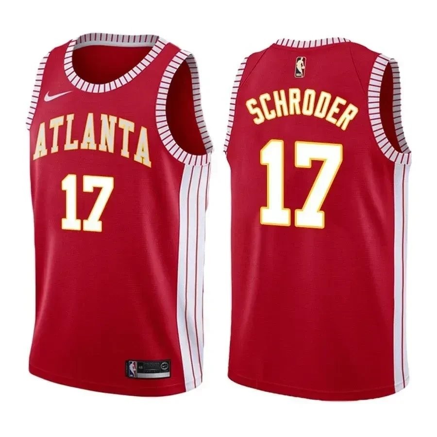 Men's Dennis Schroder 17 Hawks Classic Edition Red Basketball Jersey