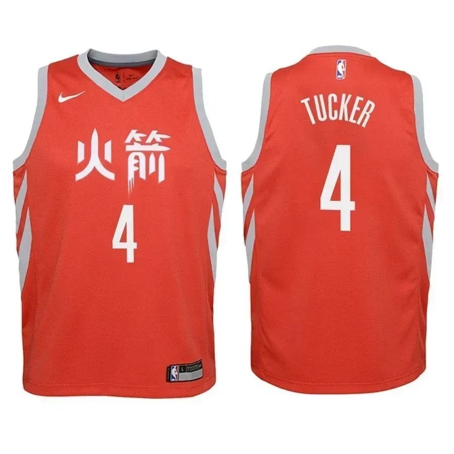 Youth Houston Rockets P.J. Tucker #4 City Edition Red Basketball Jersey