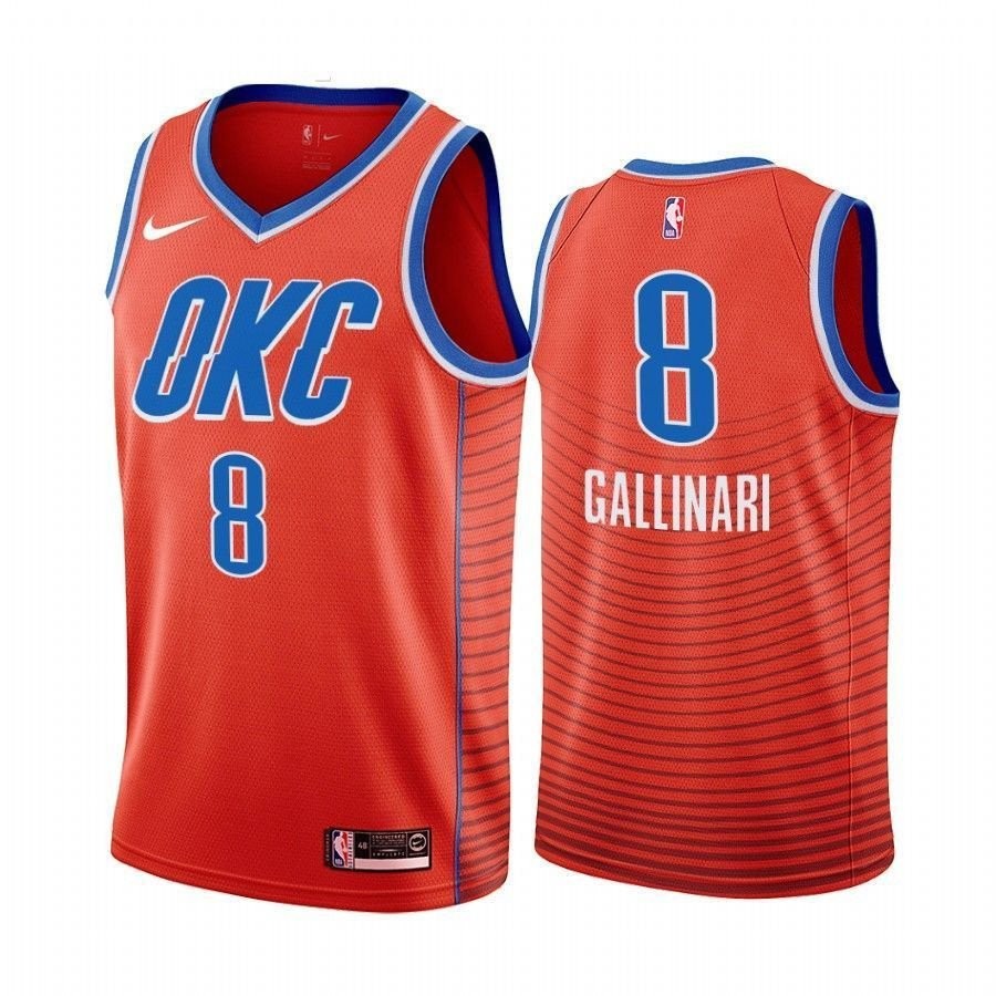 Men's Oklahoma City Thunder Danilo Gallinari #8 Stitched Jersey Multicolor S-3XL