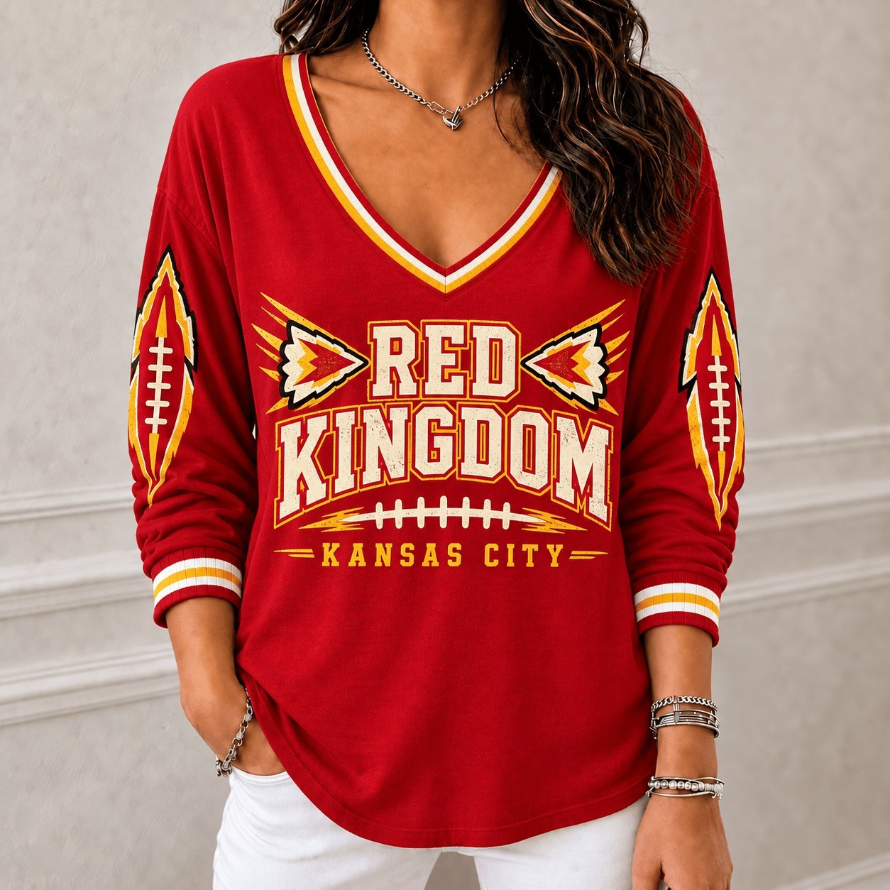 Musemora - Unisex Kansas City Chiefs Long Sleeve Shirt - Football