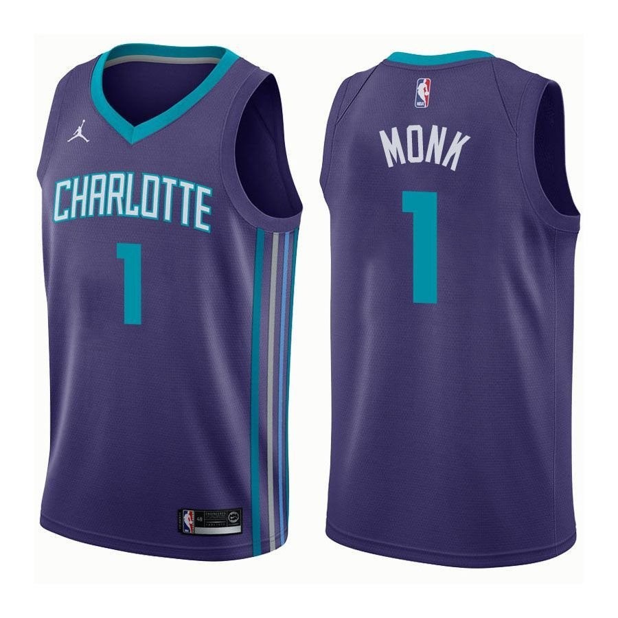 Men's Malik Monk Charlotte Hornets #1 Purple Basketball Jersey S-3XL