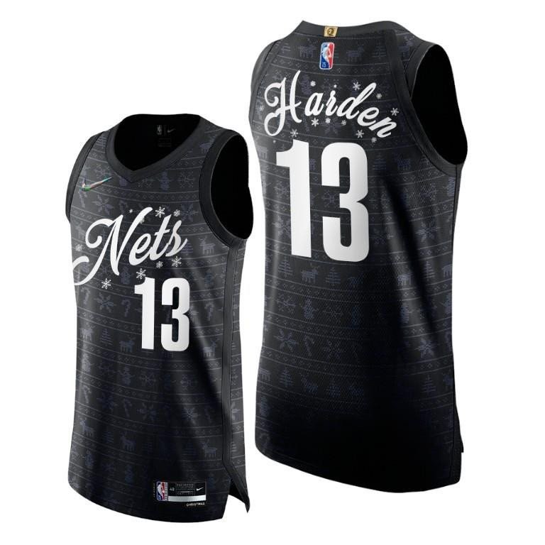 Brooklyn Nets 13 James Harden Black Christmas Eve Jersey 75th Anniversary - Men Jersey