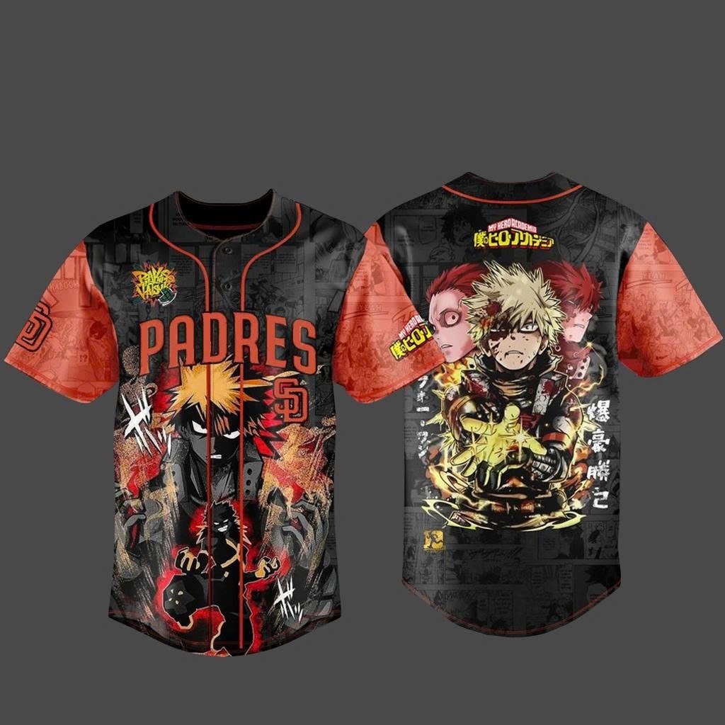 San Diego Padres x My Hero Academia U.S. Tour 2026 Bakugo Baseball Jersey