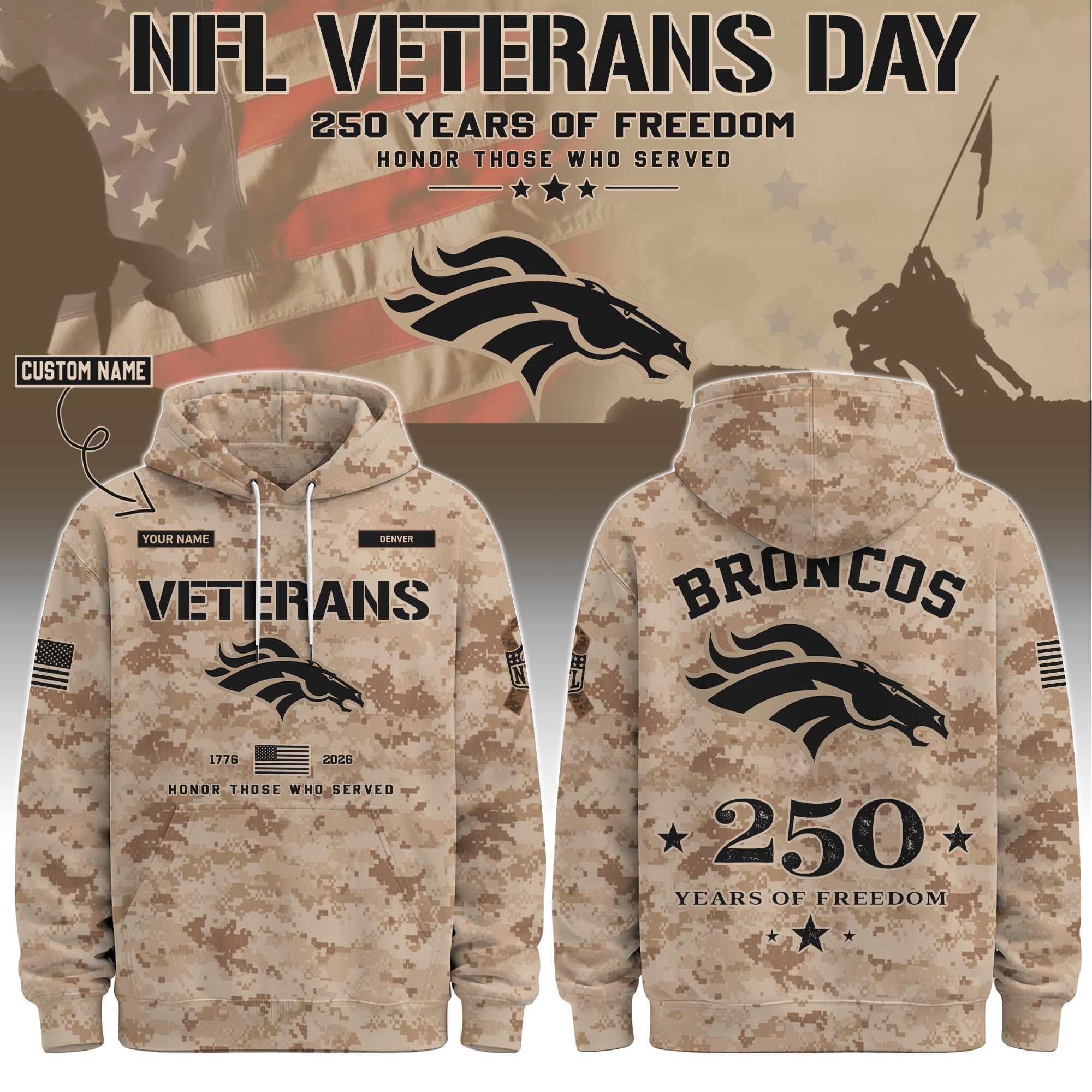 Musemora - Unisex Denver Broncos Hoodie - Football