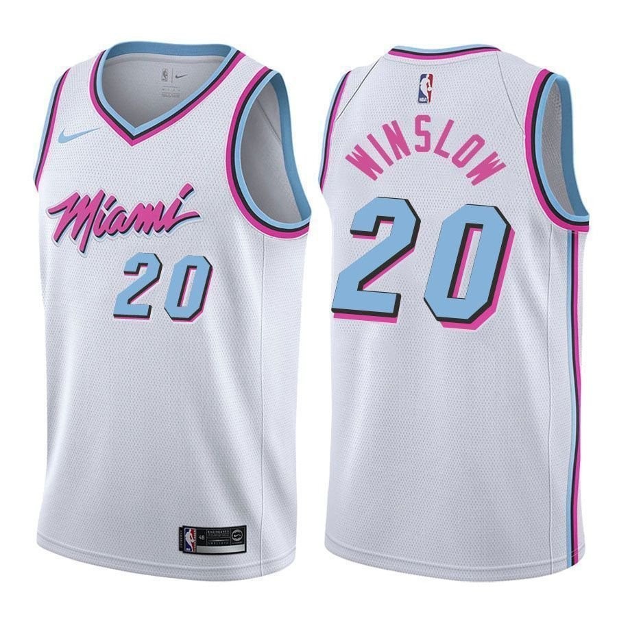 Heat Male Justise Winslow 20 Swingman City Edition White Jersey