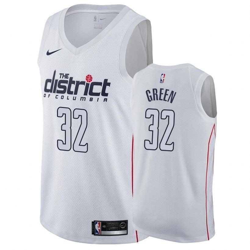 Men's Wizards Jeff Green 32 City Edition White Basketball Jersey