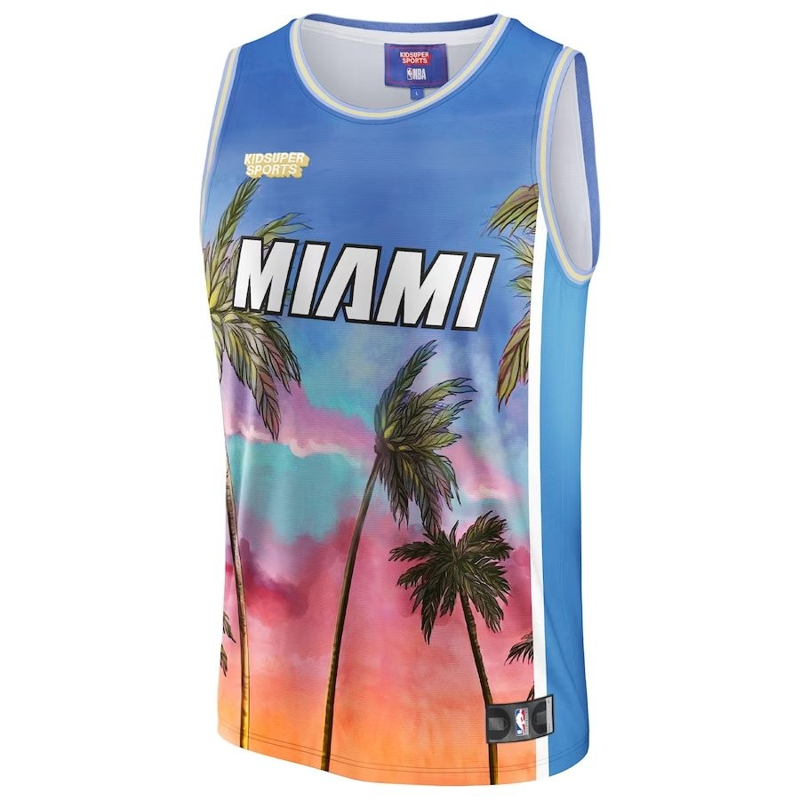 Miami Heat NBA & KidSuper Studios Unisex Hometown Jersey - Blue - Image 2