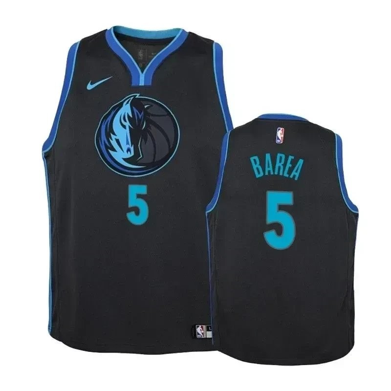 Youth Mavericks J.J. Barea #5 City Anthracite Jersey - Unisex Polyester Sports Jersey