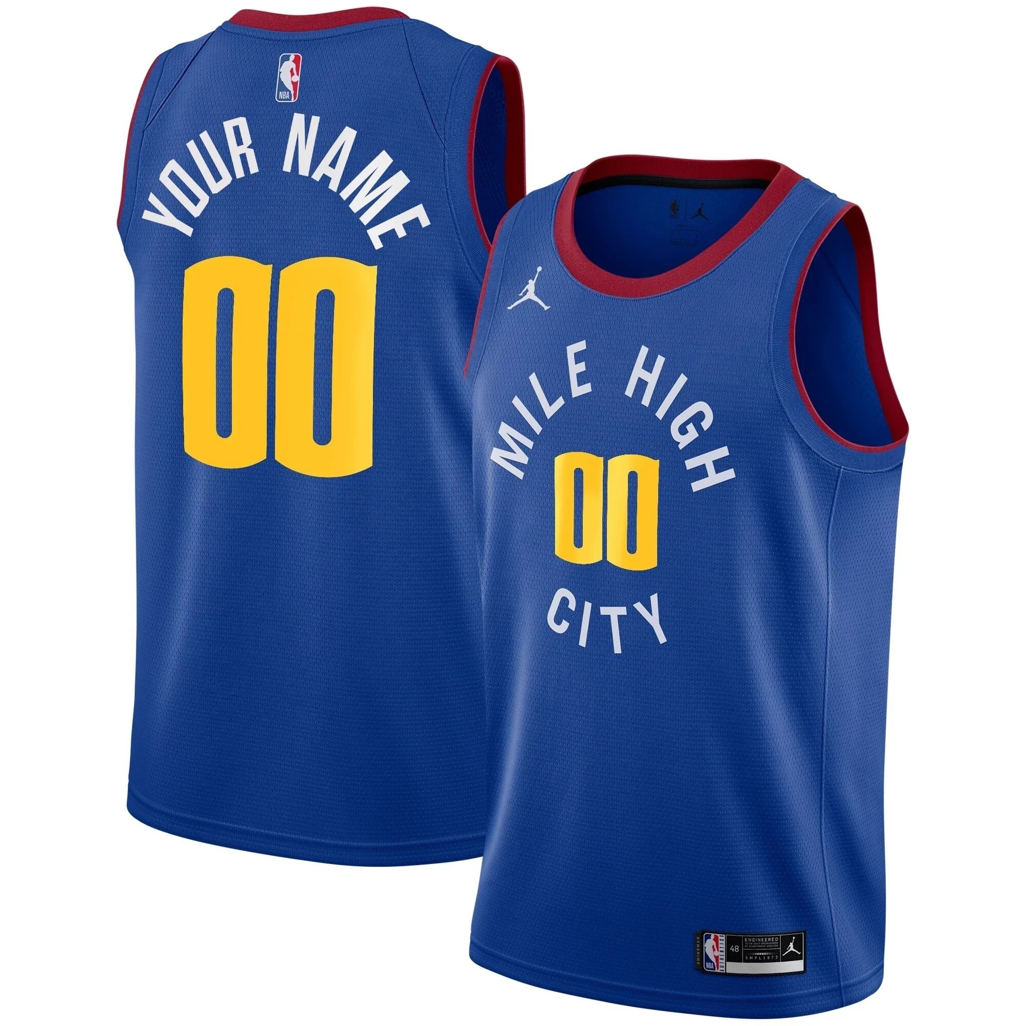 Denver Nuggets Swingman Custom Jersey Statement Edition Blue Unisex - Image 4