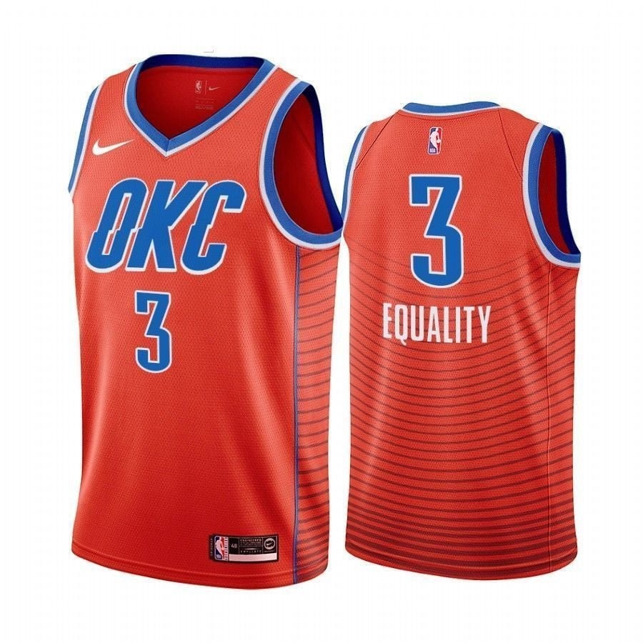 Men's Chris Paul Equality Thunder State Basketball Jersey Multicolor S-3XL