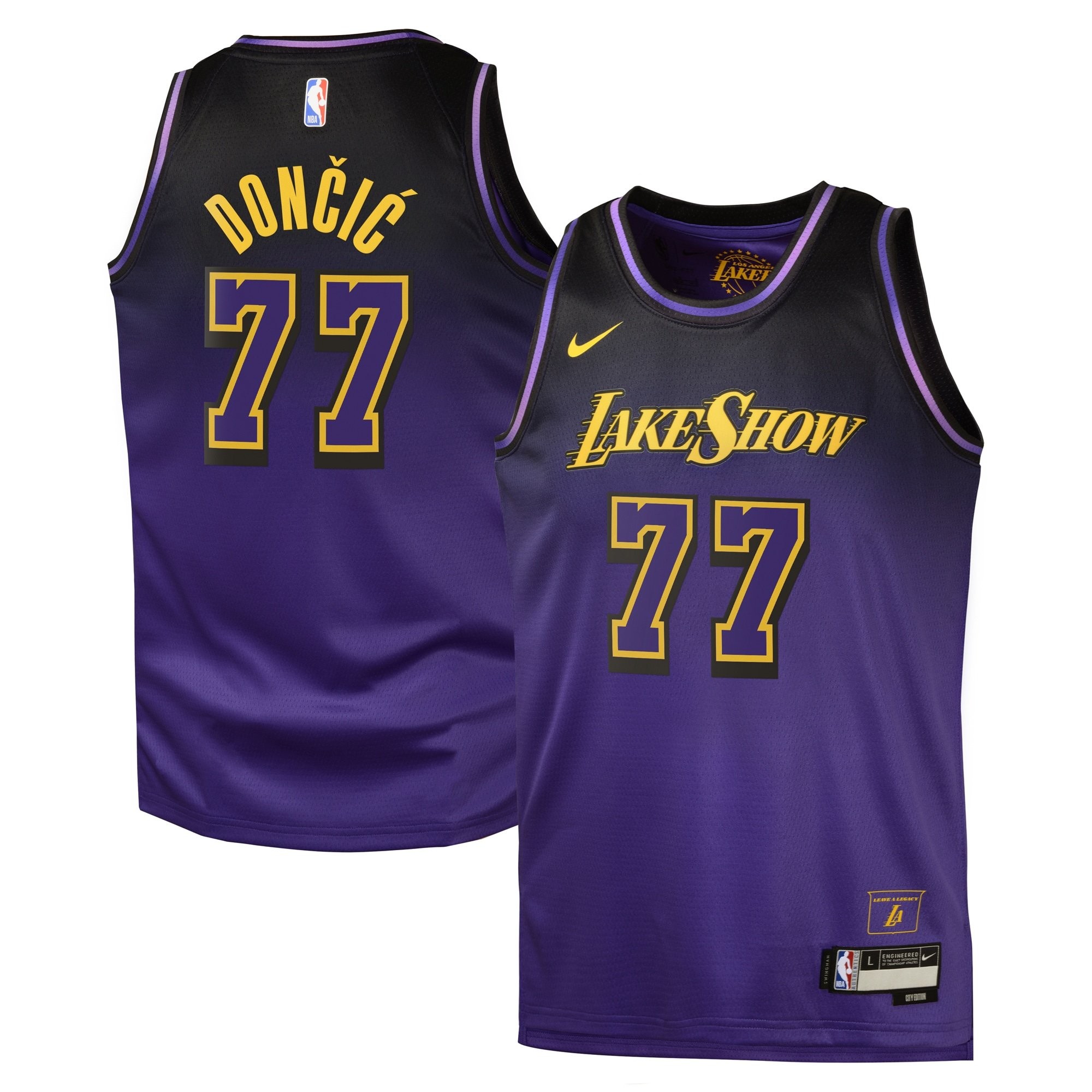 Los Angeles Lakers City Edition Swingman Jersey 2024 Purple Luka Doncic Youth