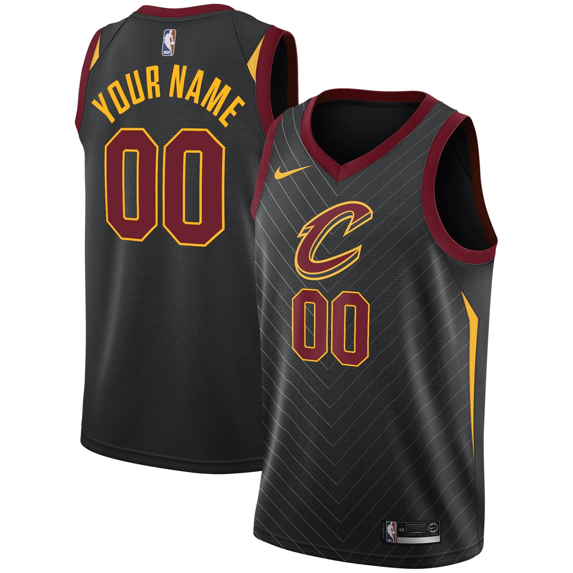 Cleveland Cavaliers Swingman Custom Jersey Black - Statement Edition Jersey