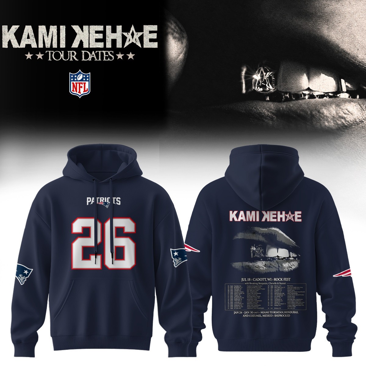 Musemora - Unisex New England Patriots Hoodie - Game Day