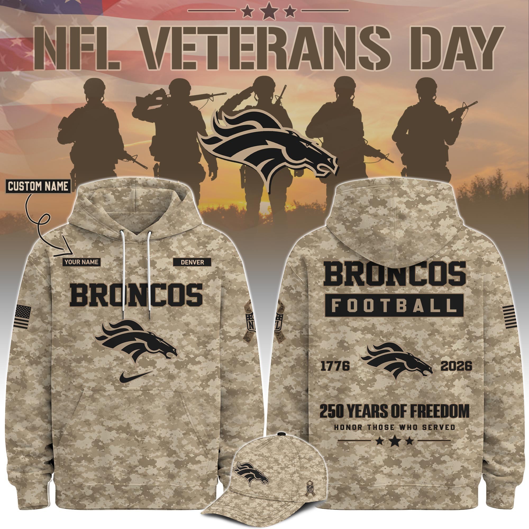 Musemora - Unisex Denver Broncos Hoodie - Football