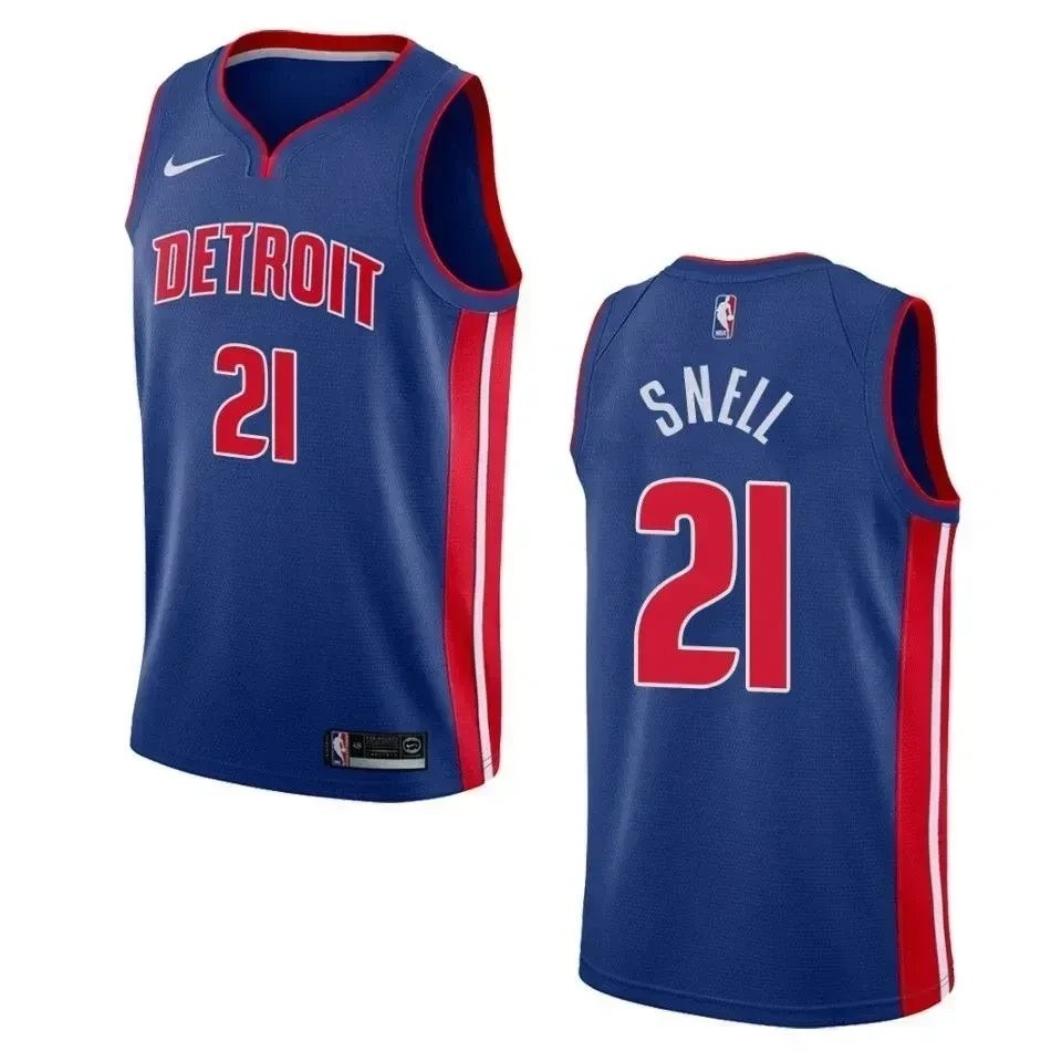 Men's Detroit Pistons Tony Snell #21 Icon Swingman Jersey Blue Multicolor
