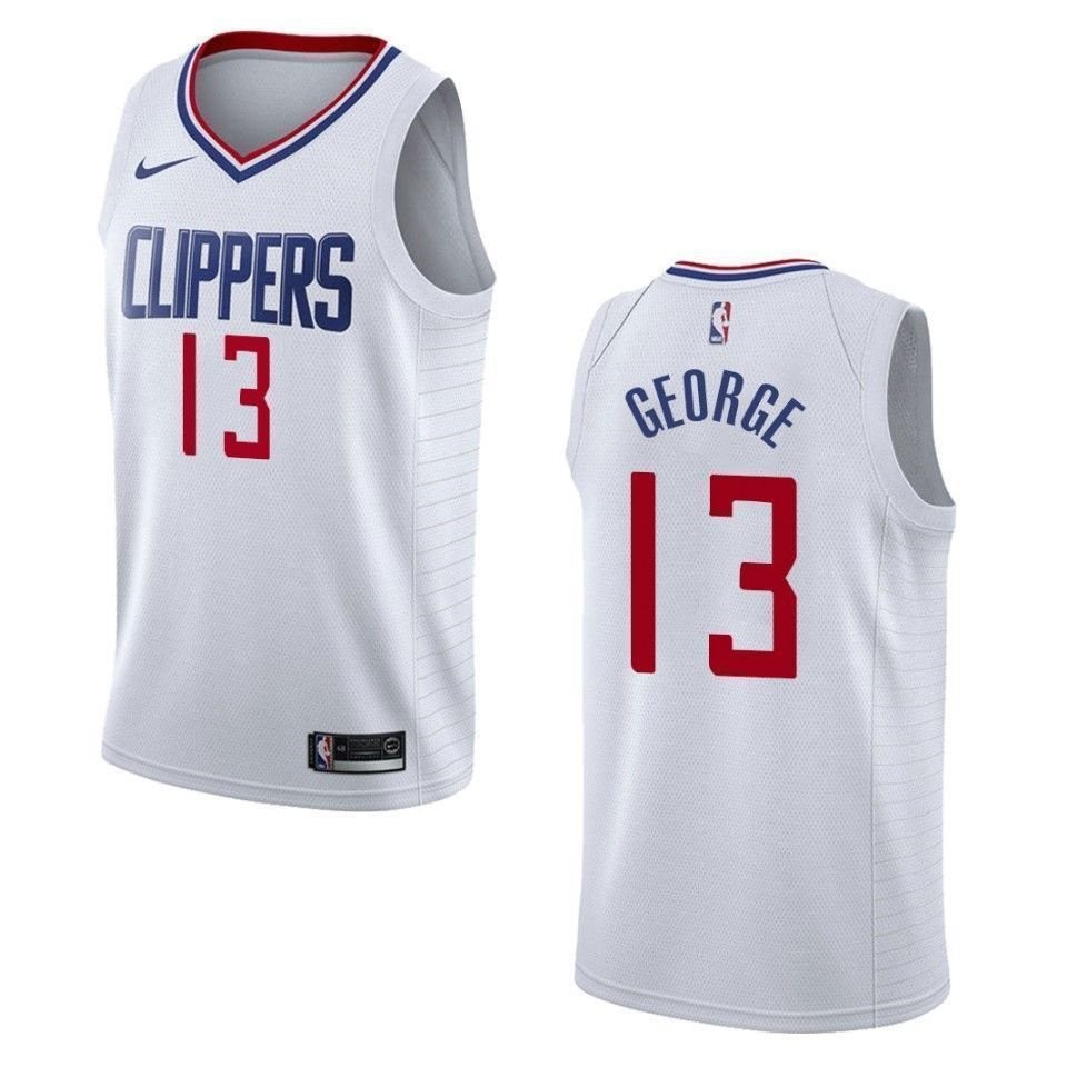 Men's Los Angeles Clippers 13 Paul George Association Swingman Jersey - White