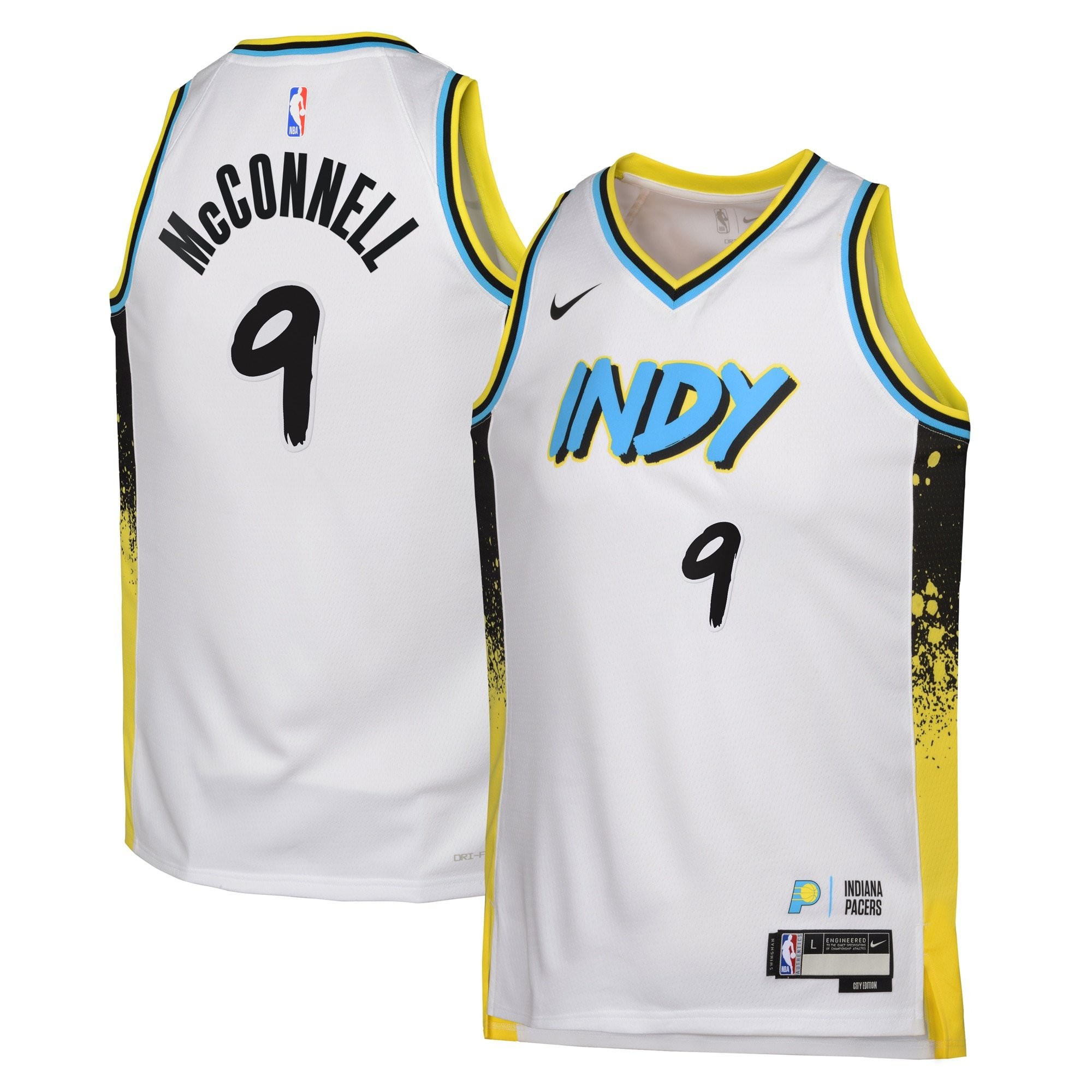 Indiana Pacers 2024 City Edition Swingman Jersey T.J. McConnell White Youth S-3XL