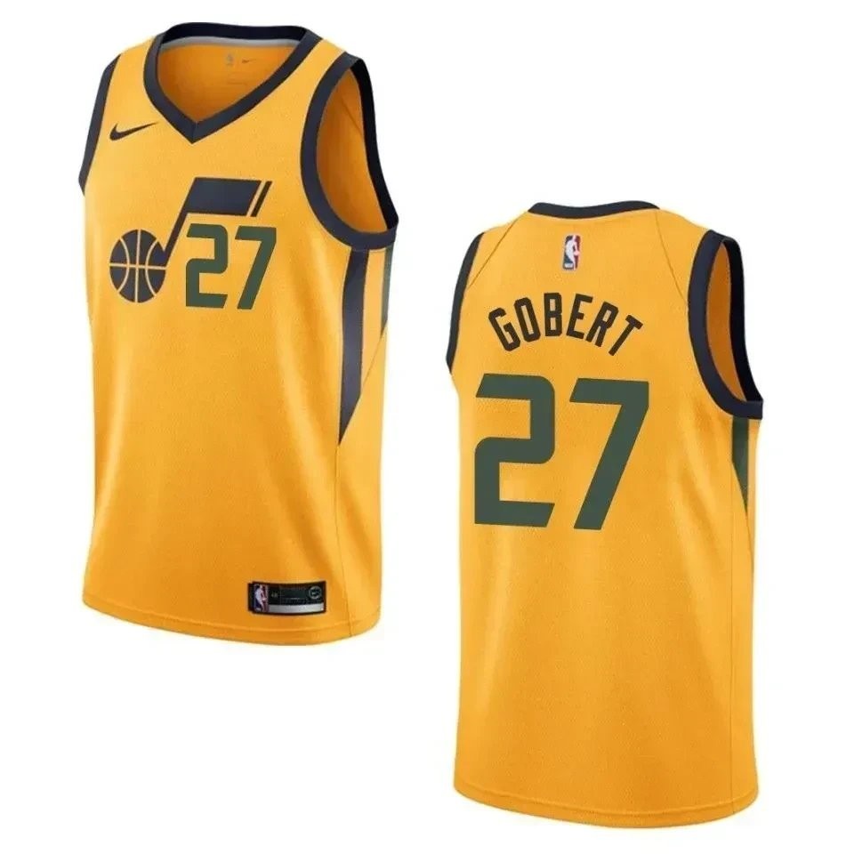 Men's Utah Jazz 27 Rudy Gobert Statement Swingman Jersey - Yellow