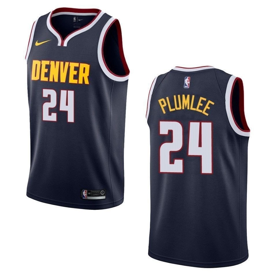 Men's Denver Nuggets Mason Plumlee #24 Icon Swingman Jersey Navy