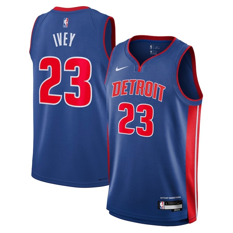 Jaden Ivey 23 Detroit Pistons Unisex Swingman Jersey Icon Edition Blue