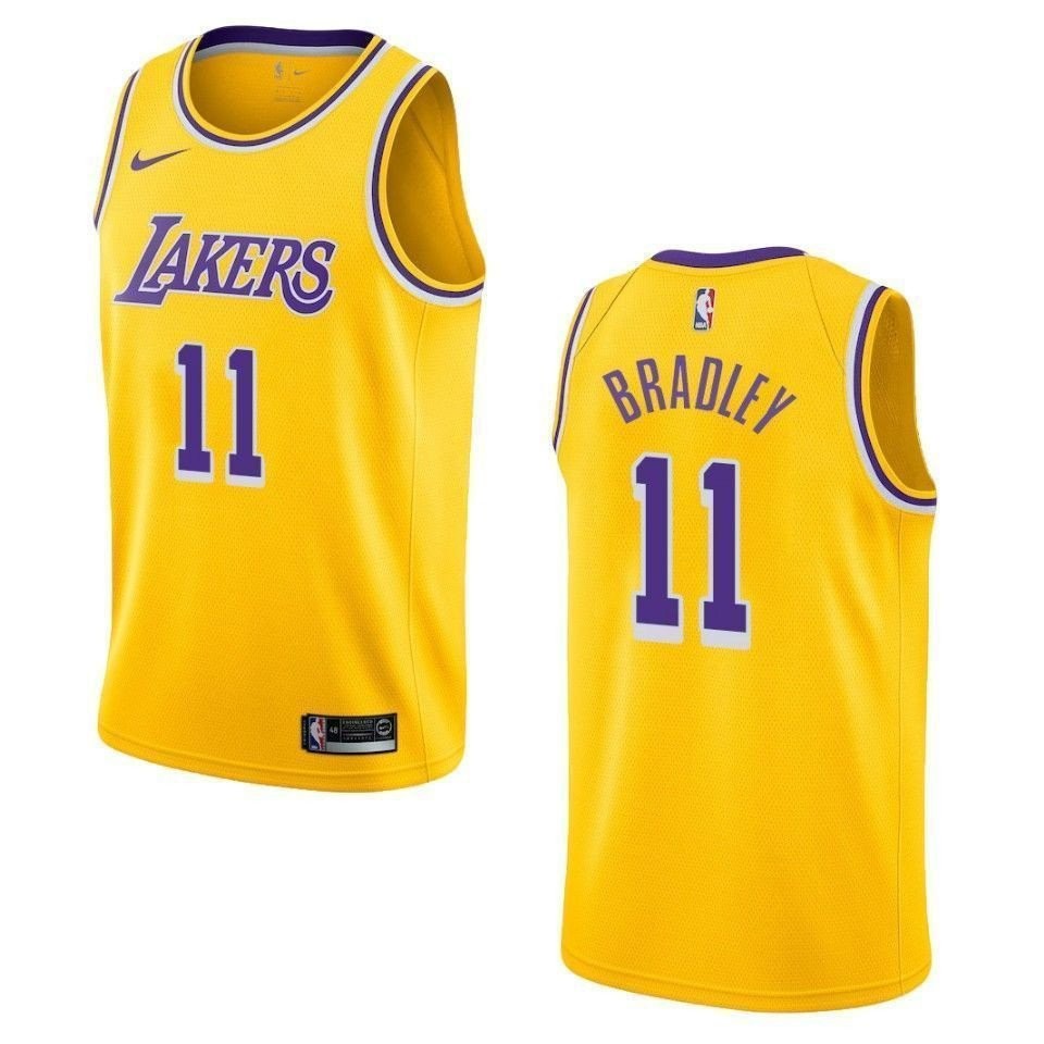 Men's Los Angeles Lakers 11 Avery Bradley Icon Swingman Jersey Yellow