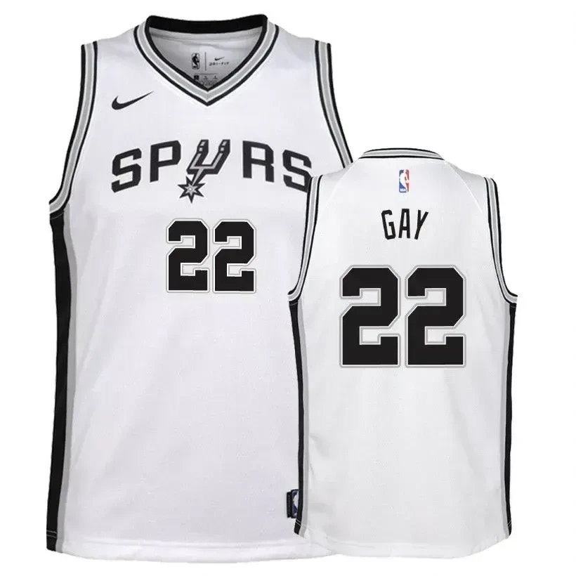 Youth Spurs Rudy Gay 22 Association White Jersey