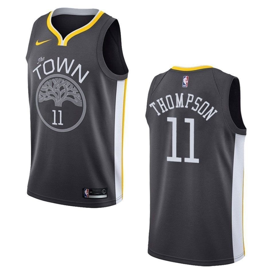 Men's Golden State Warriors Klay Thompson #11 Statement Swingman Jersey Black