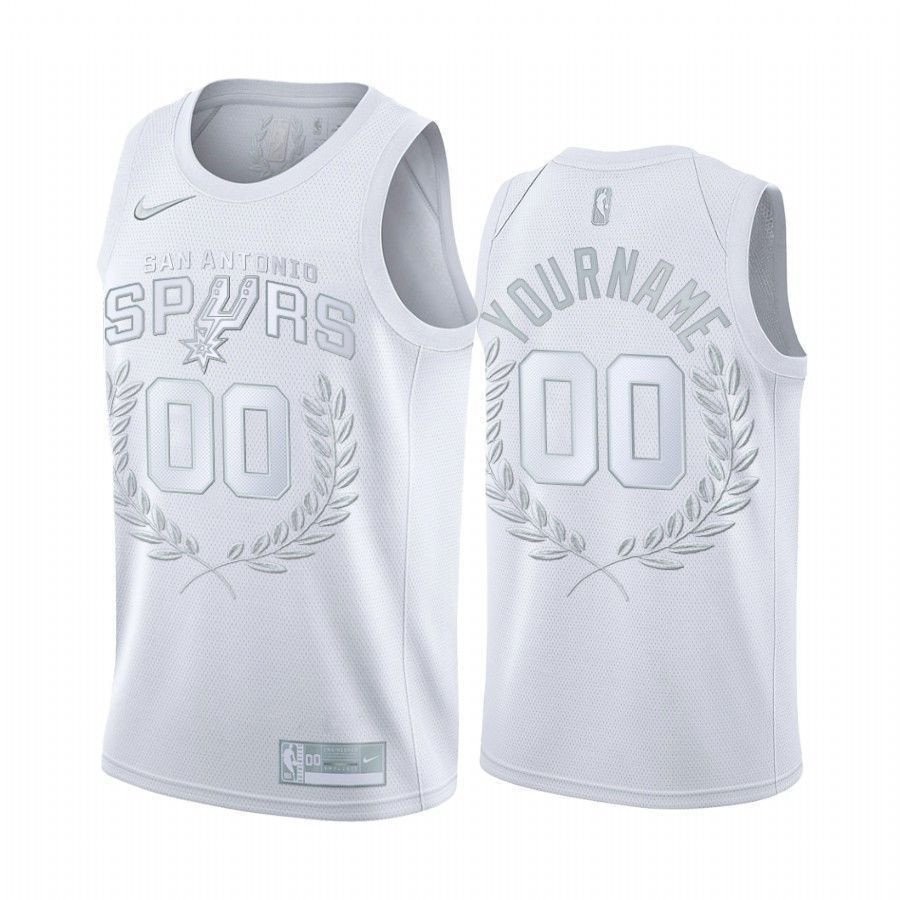 Men's Custom San Antonio Spurs White Glory Awards Jersey S-3XL Multicolor