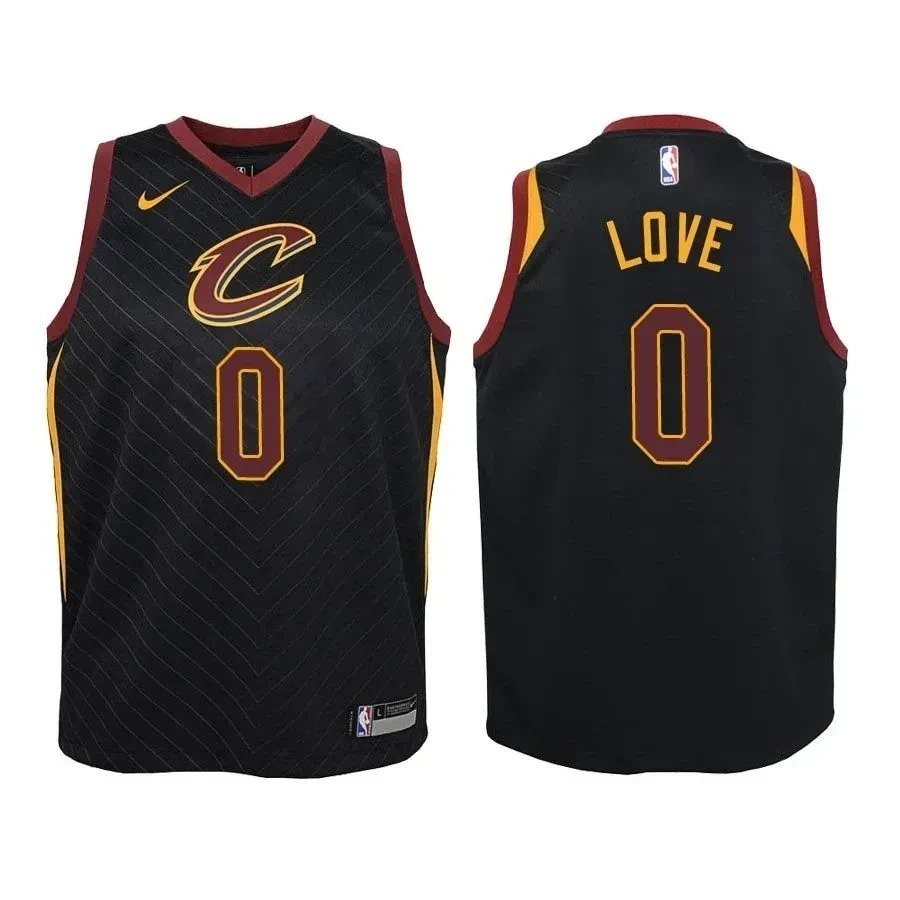 Youth Cavaliers Kevin Love #0 Stated Black Jersey - Unisex Polyester