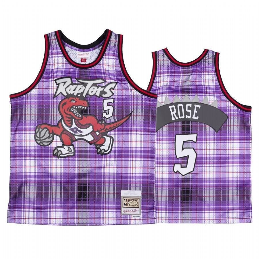 Men's Toronto Raptors Jalen Rose 5 Private School Multicolor Jersey - 100% Polyester, Sizes S-3XL