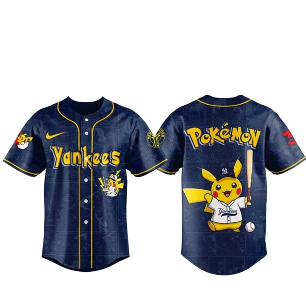 New York Yankees x Pokemon 2026 Navy Baseball Jersey Version 2
