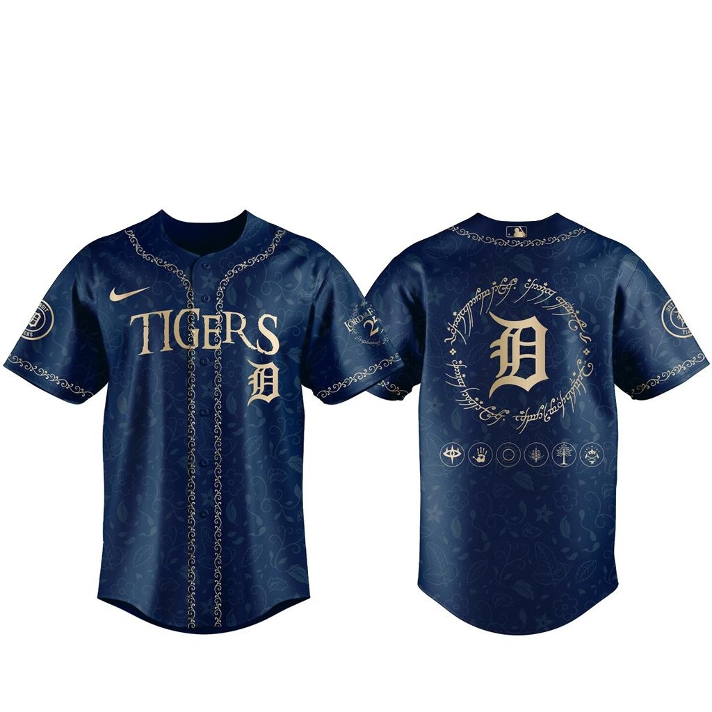 Detroit Tigers The Lord of The Rings 2026 Night Navy Baseball Jersey