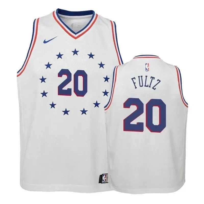 Youth Philadelphia 76ers Markelle Fultz #20 2018-19 Earned White Jersey Unisex