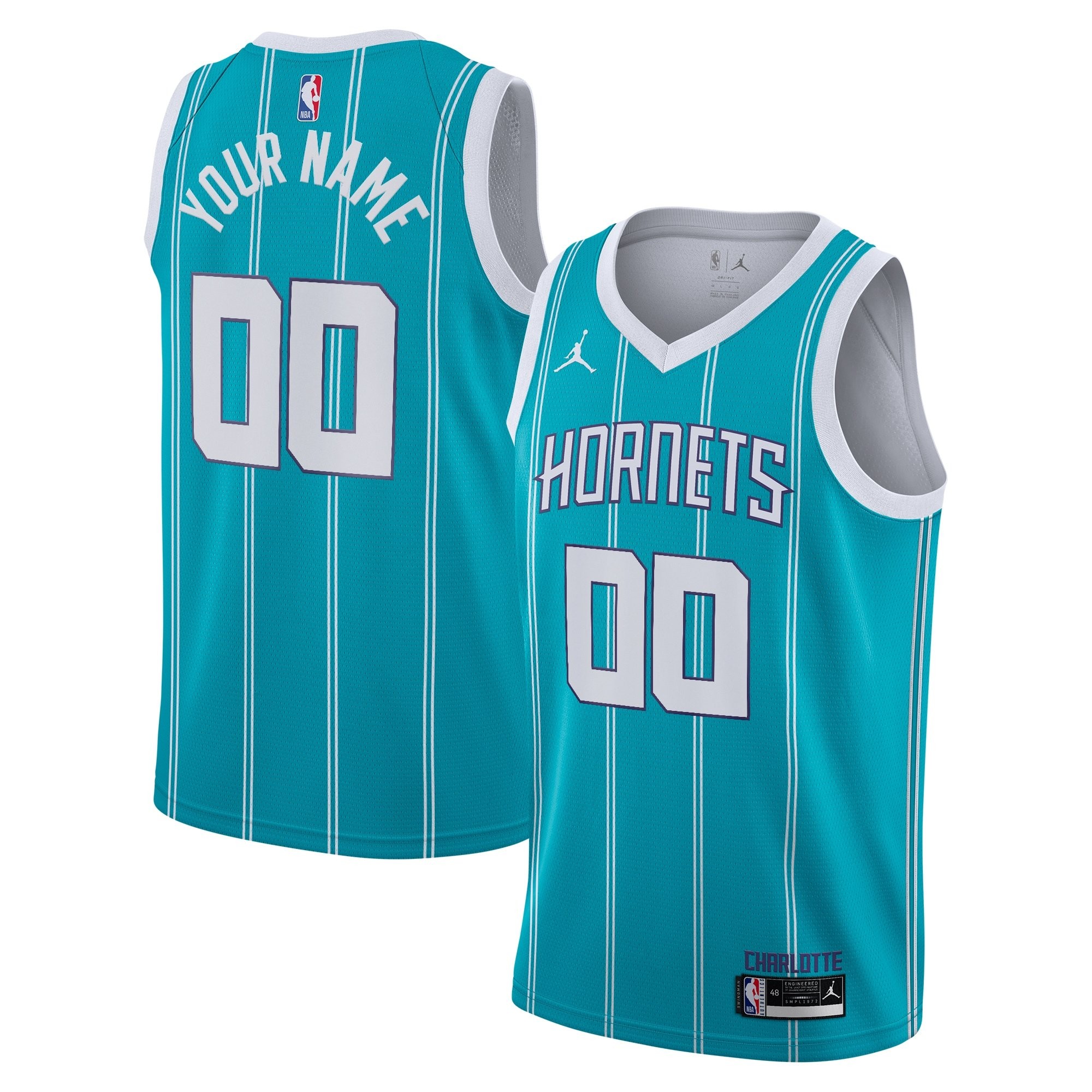 Charlotte Hornets Jordan Icon Edition Swingman Jersey Custom Youth Multicolor