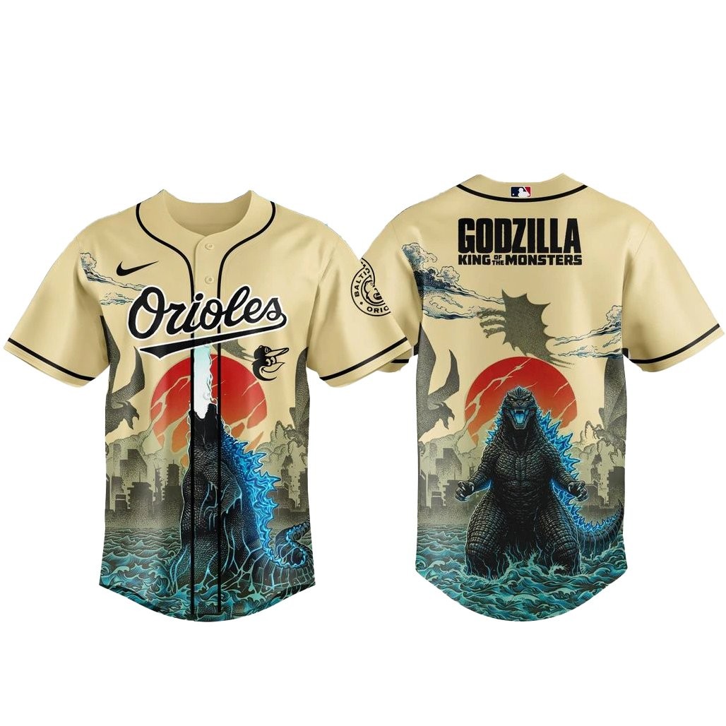 Baltimore Orioles x Godzilla King of The Monsters Baseball Jersey
