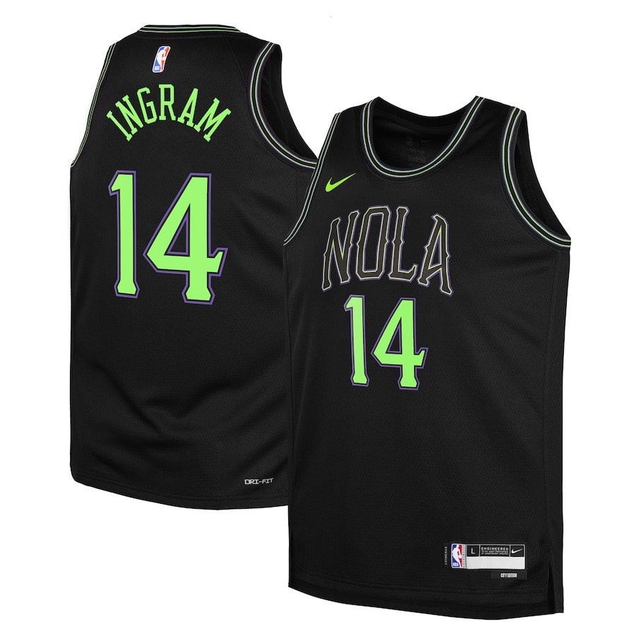 Brandon Ingram 14 New Orleans Pelicans 2023/24 City Edition Swingman Youth Jersey Black